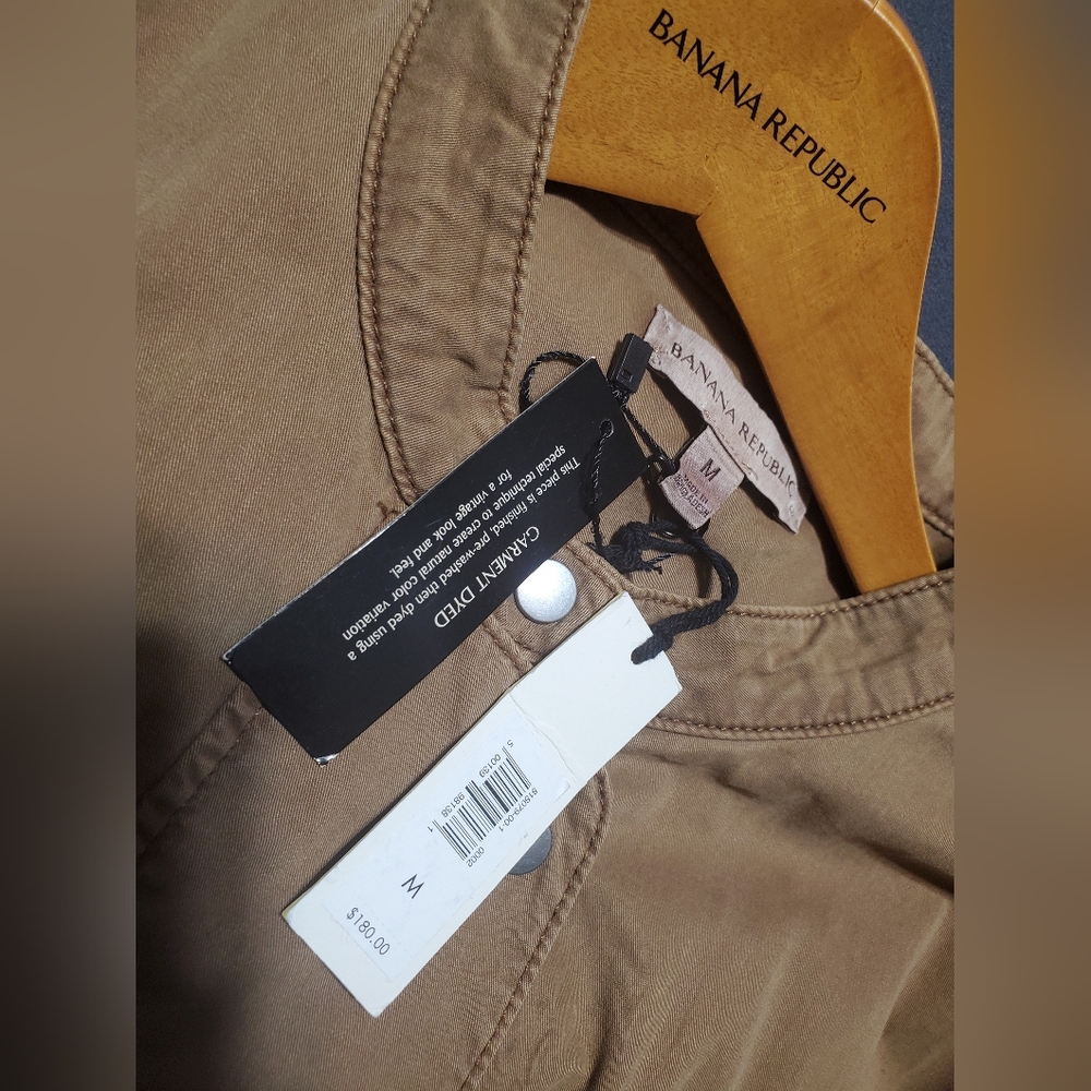 NWT Saddle Brown Cotton Twill Utility Maxi Dress Size Medium By Banana Republic - Picture 9 of 9